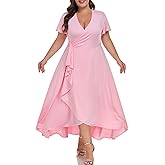 Carrdc Plus Size Dresses for Curvy Women Short Sleeve Summer Dress