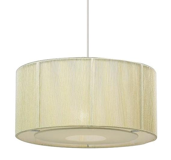 Alex 1 Light Drum Pendant Light Shade Colour Cream Amazon Co Uk