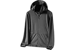 Light Jogging Jacket Men Summer Cooling Sun Protection Rash Guard Zip up Long Sleeve Athletic Top with Pocket Camping
