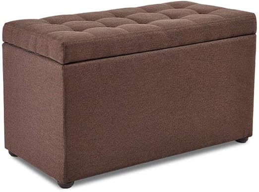 QQXX Hocker Würfel Aufbewahrungsboxen Schuh Bank Holzrahmen Leinen Sitz