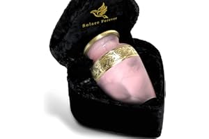 SOLACE FOREVER Small Urn for Ashes Adult Male & Female - Miniature Urns for Human Ashes Keepsake - Cremation Memorial Keepsakes for Mom & Dad - Decorative Mini Urns (Pink, Small)