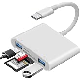 USB C SD Card Reader for Mac/MacBook/iPad/iPhone 15 Pro WNXSLOAD SD Card Adapter with Dual Card Slots &amp; Dual USB Ports, USB-C/TypeC 4 in 1 Trail Camera Memory Card Reader, Plug and Play - 4 Slots
