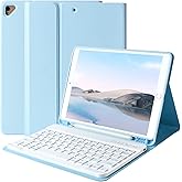 BAIBAO iPad 9th Generation Case with Keyboard 10.2 Inch - Detachable Slim Cover with Pencil Holder, Compatible with iPad 8th/7th Gen, Pro 10.5, Air 3rd (Blue)