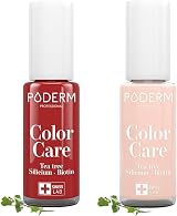 PODERM Nail Care Polish with Tea Tree Red Allure & Powder Pink 8ML