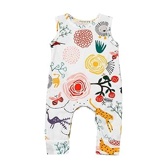 Jumpsuits Babykleidung ZIYOU Baby Mädchen Strampler Mädchen Tierdruck Bodys Einteiler