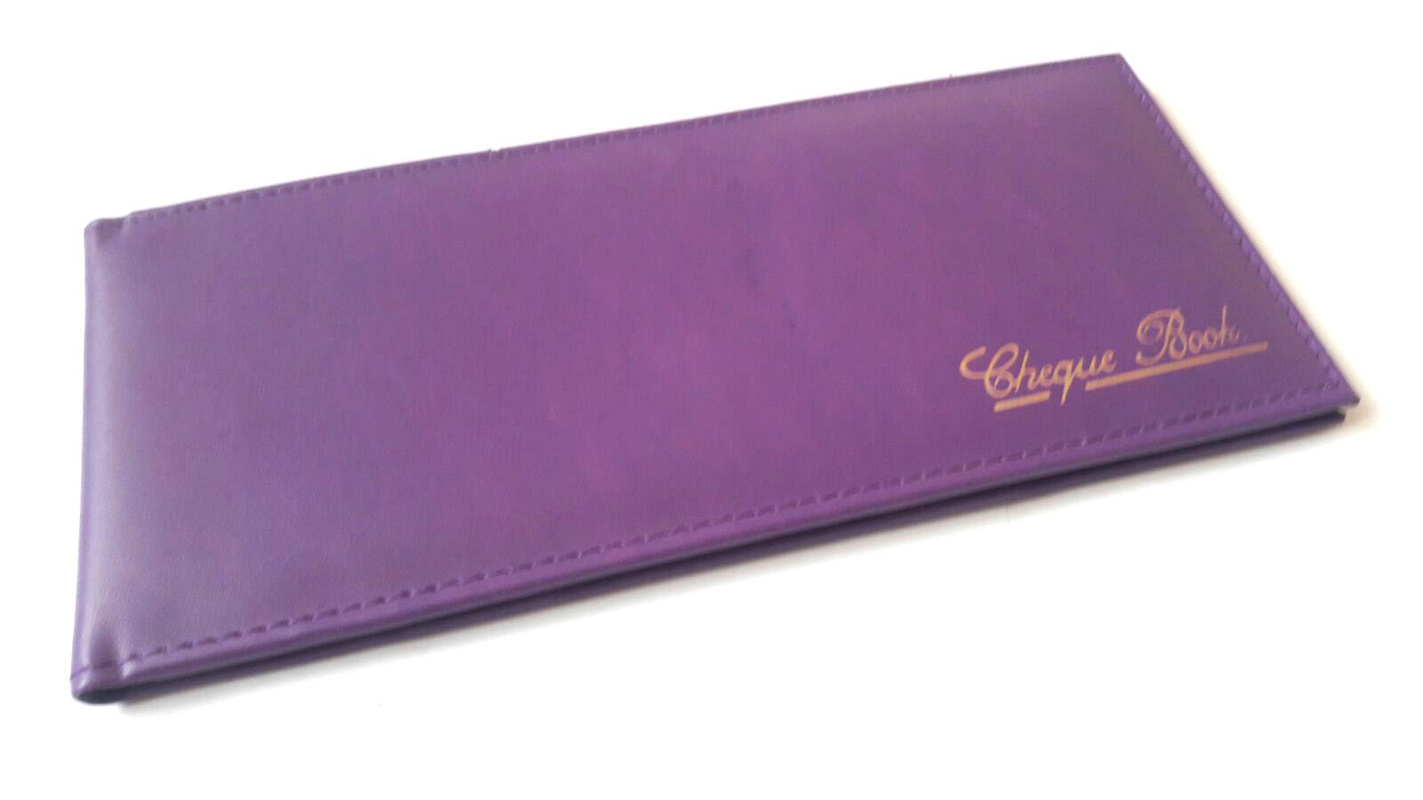AKSHIDE ChequeBook Holder/Leather ChequeBook Cover/ChequeBook Wallet (Purple)