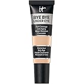 IT Cosmetics Bye Bye Under Eye Concealer - Water-Resistant, 24H Full Coverage Brightening Concealer For Dark Circles, Fine Lines, Redness & Discoloration, Anti-Aging Color Correcting Cream - 0.4 fl oz