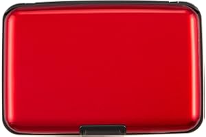 Kaabao Credit Card Holder, RFID Blocking Metal Card Wallet for Women Men Slim ID Card Holders Protector Aluminum Business Hard Case (Red)