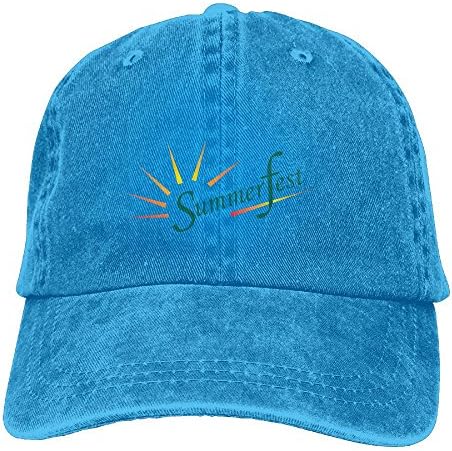 Uzhongquux Summer Fest Unisex Cotton Denim Baseball Cap Adjustable Strap Low Profile Plain Hats Royalblue
