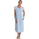 Miss Elaine Nightgown, Long Cottonessa Gown, Nightgown with Short Sleeves, Sleepwear & Loungewear