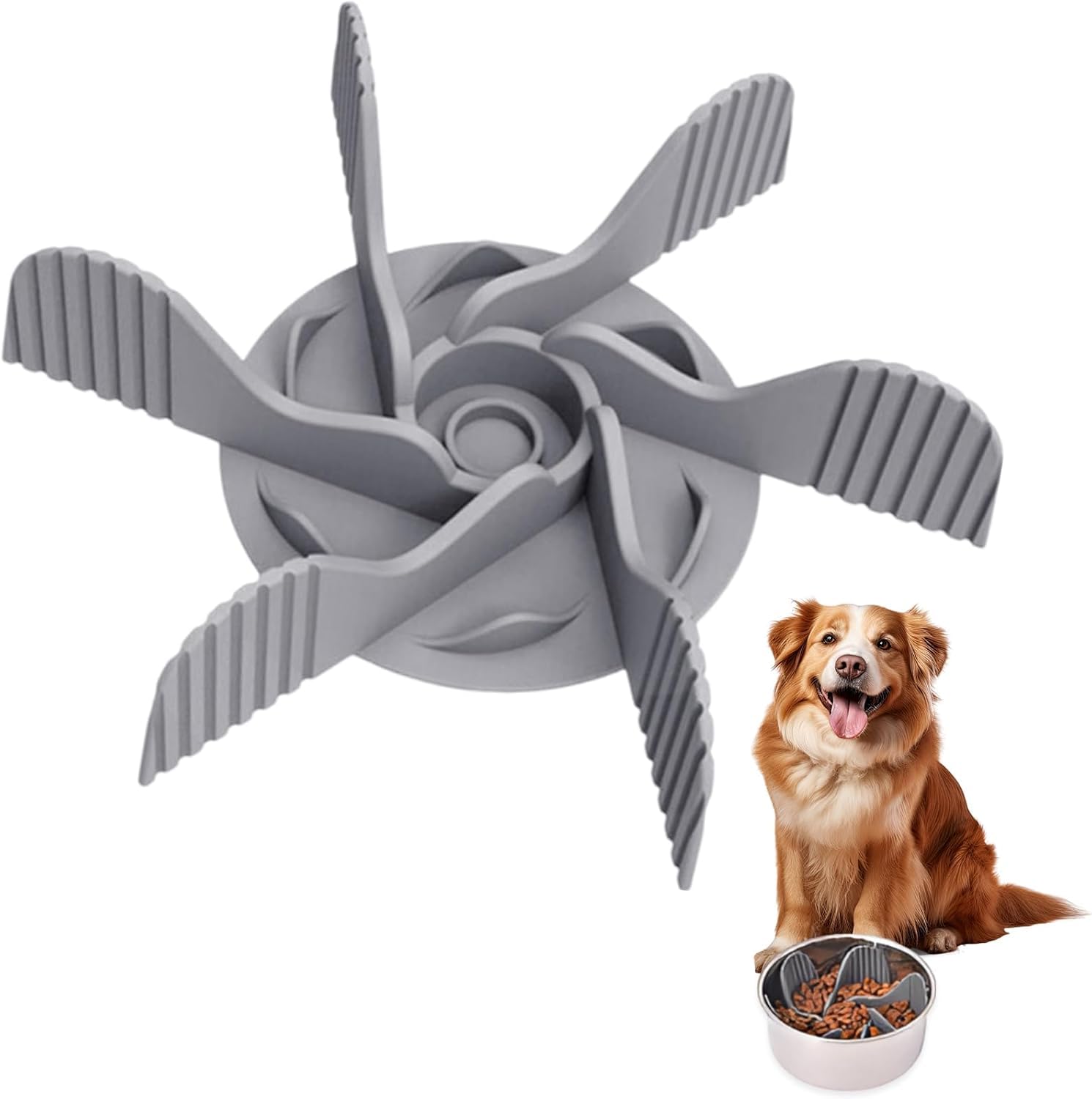 Slow Feeder Dog Bowls Insert, Cuttable Slow Feeder Dog Bowl Large with Strong Suction Cups for Cats and Dogs, Pet Feeder to Slow Down Eating, Feeding Supplies for Most Dog Bowl or Dog Dish