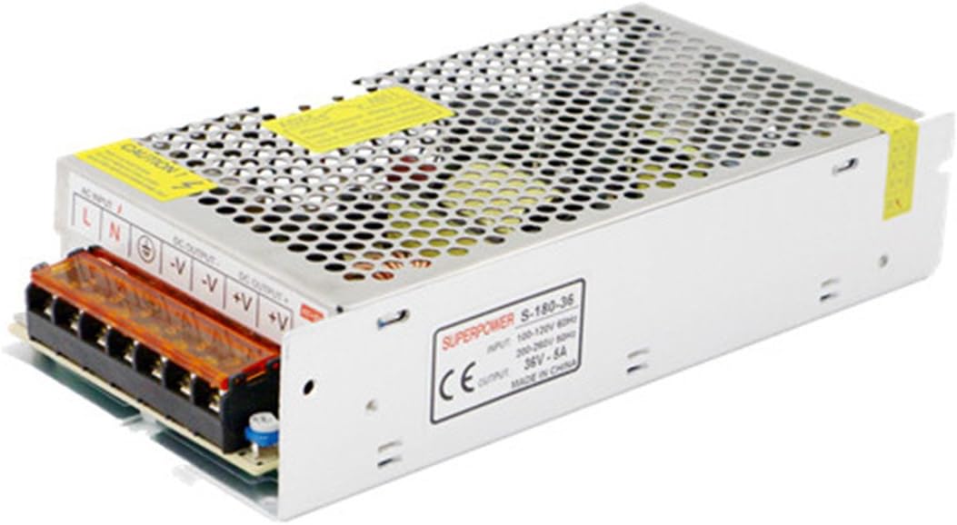 Universal Switching 36V 5A 180W Power Supply Regulated Transformer Short Circuit and Over Current Protection DC Shortage Protection Overload Protection Over Voltage Protection