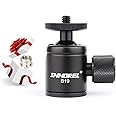 Mini Tripod Ball Head-INNOREL B19 Mount Head-Metal Ballhead 360° Pan 90° Tilt Tripods Mount with 3/8" to 1/4" Adapter CNC Bal