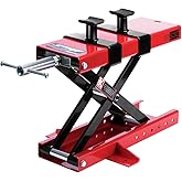 VIVOHOME Motorcycle Lift 1100 LBS Center Scissor Lift Jack | Motorcycle Lift Table with Saddle and Safety Pins Motorcycle Jack Hoist Stand for Dirt Bike, Cruiser Bike, Touring Motorcycle