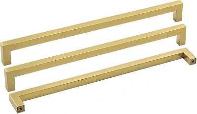 Goldenwarm 30Pack Brass Cupboard Handles Gold Drawer Pulls 458mm Center
