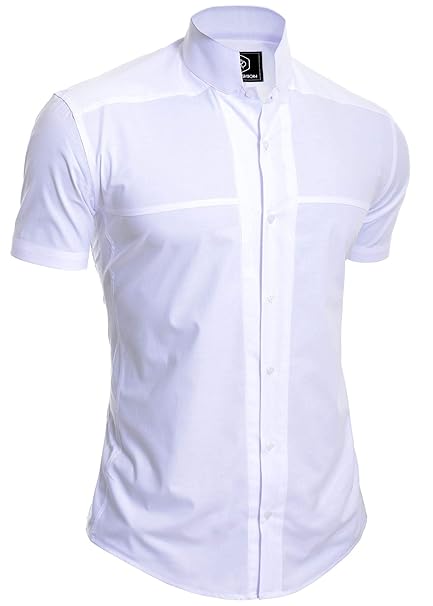 camisa de manga corta y sin cuello