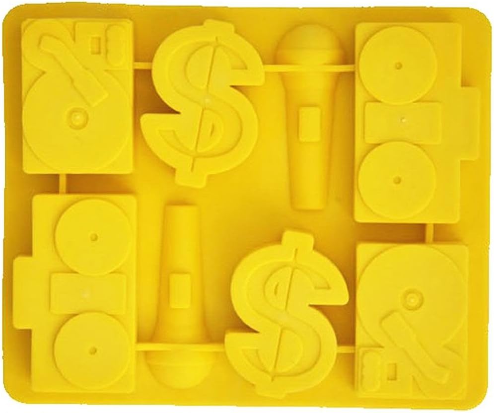 HenWa Silicone Hip-hop Free Style Freezer Ice Cube Tray Mold Maker, Yellow