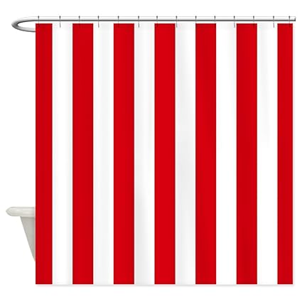 Cafepress Red And White Vertical Stripes Shower Curtain Standard
