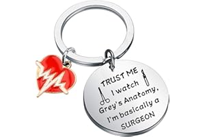 BLEOUK Trust Me I Watch Grey's I'm Basically A Surgeon Grey's TV Show Inspired Keychain Gift