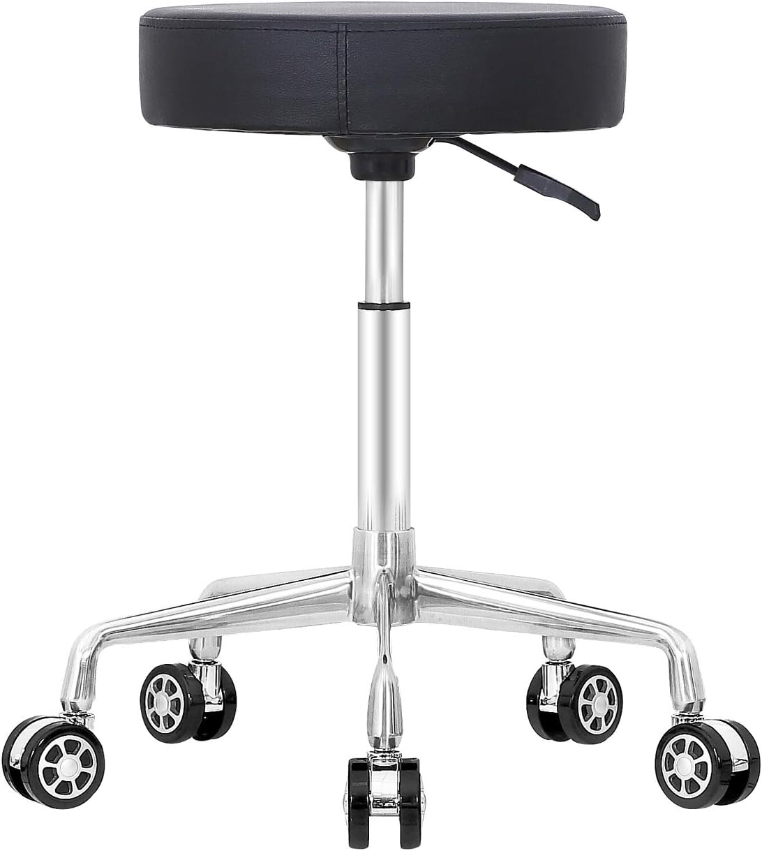 Coolu Rolling Stool Swivel Chair Adjustable Height Hydraulic Stool with Wheels for Office Bar Salon Massage Work and Kitchen: Kitchen & Dining