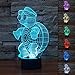 3D Illusion LED Night Light,7 Colors Gradual Changing Touch Switch USB Table Lamp for Holiday Gifts or Home Decorations (Turtle)