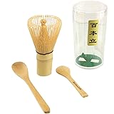 1x BambooMN Brand - Chasen (Green Tea Whisk) + Small Scoop for preparing Matcha + Tea Spoon