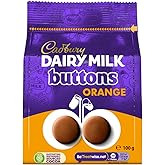Cadbury Dairy Milk Chocolate Orange Flavour Giant Buttons, Sharing Bag, Bite Size Treats, 100 g Bag (Pack of 1)