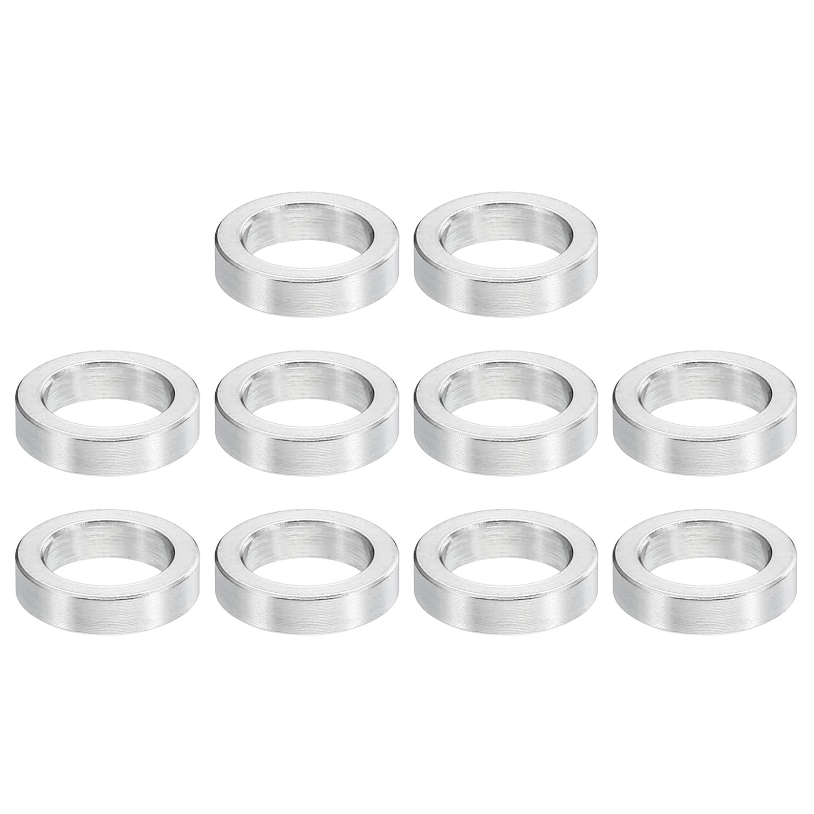 PATIKIL M8 Stainless Steel Spacers, 10Pcs Metal Spacer Stainless Steel 8.2mm ID x 12mm OD x 3mm L Stainless Steel Spacer Screw Standoff for 5/16" or M8 Screw