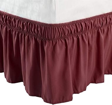 AISHANG Falda de Cama de poliéster Cepillado, Volante de Polvo elástico