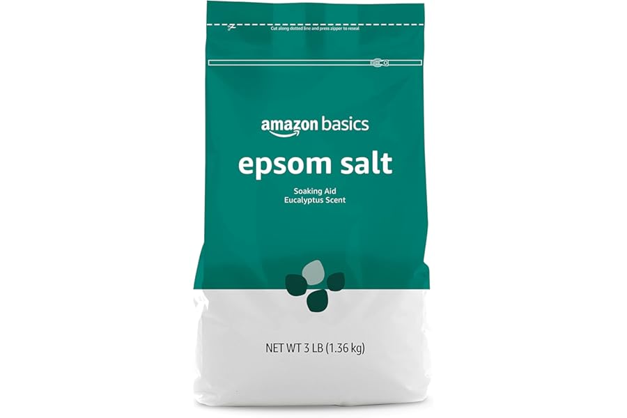 Amazon Basics Epsom Salt Soaking Aid, Eucalyptus Scented, 3 Pound