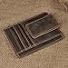 Le'aokuu Genuine Leather Magnet Money Clip Credit Card Case Holder Slim Handy Wallet (Dark Brown 4)