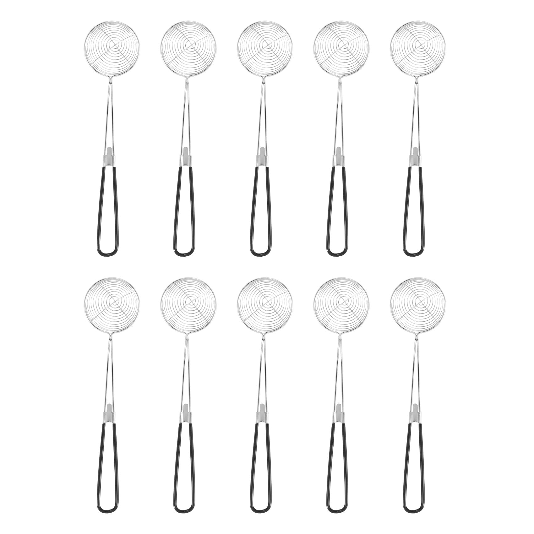 Kaneorooir 10 Pieces Hot Pot Strainer Scoops,Stainless Steel Hot Pot Strainer Spoons Mesh Skimmer Spoon Strainer Ladle with Handle