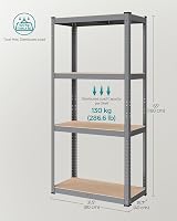 SONGMICS 2 Pack 4-Tier Steel Shelving Unit 520 kg 40 x 80 x 160 cm Grey view 7