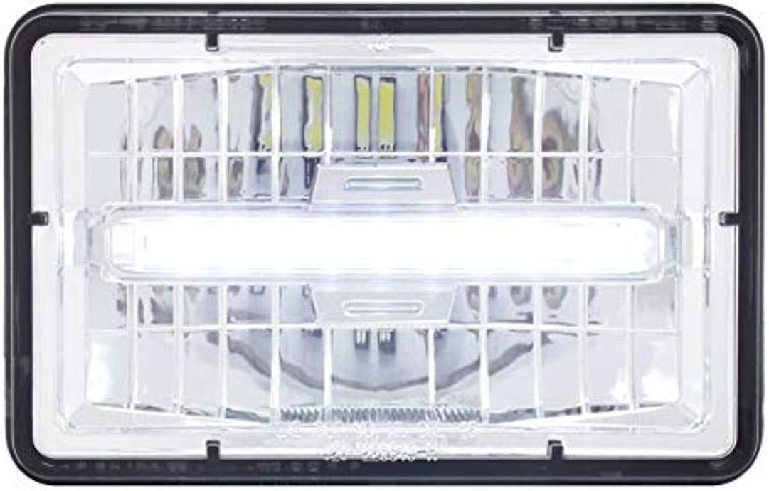 United Pacific 31153 ULTRALIT 4”x 6” Rectangular LED Headlight w/White LED Position Light, Crystal Clear Lens, 9LED Light Bar - High Beam - ONE Unit