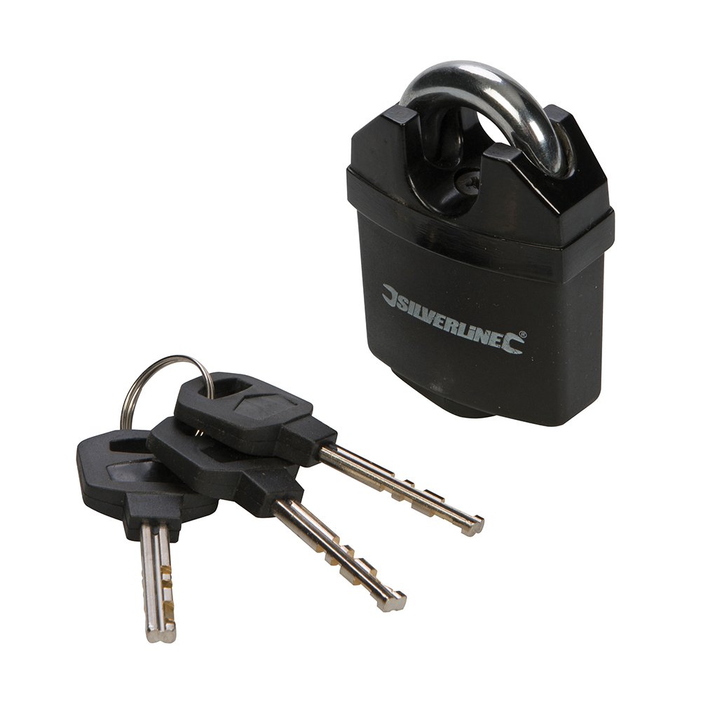 Silverline 427623 Closed Shackle PVC-Coated Padlock 50mm