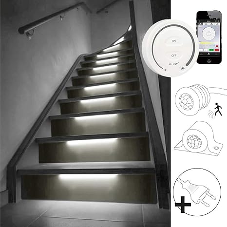 Led Treppenstufenbeleuchtung Mit Bewegungsmelder Hellweiss Neutralweisses Licht 4000k Komplettset Fur 10 16 Stufen Kabellose Touch Wandpaneel Bedienung 4 Zonen Wlan 16 Stufen Amazon De Beleuchtung
