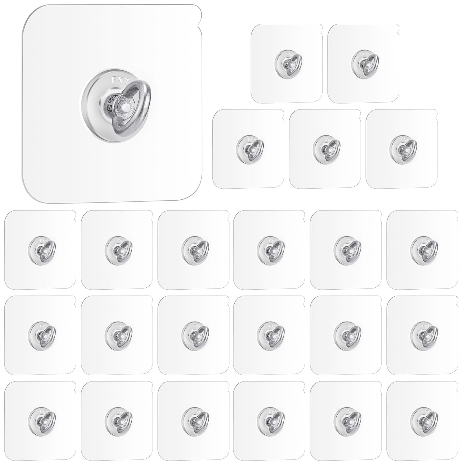 Photo 1 of Beeveer 24 Pcs Heavy Duty Adhesive Wall Hooks Ceiling Wall Hangers Without Nails Practical Stainless Steel Waterproof for Indoor Outdoor Kitchen Home Office Hanging Plant