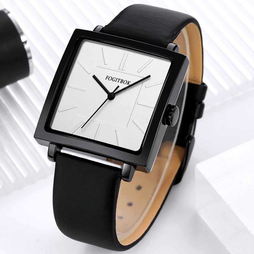 Fogitbok Women's Waterproof Leather Watch - Quartz Wrist Watch for Small Wrists, Thin Design