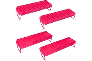 CryoKing Microcentrifuge Tube Rack, 60 Wells Microtube Storage Box with Hand Shank, Double Sided Tube Holder for 0.2ml PCR Tube, 0,5/1.5/2ml Centrifuge Pipe, Pack of 4