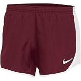 Nike Girls Dry Tempo Running Shorts (Large, Maroon/White)