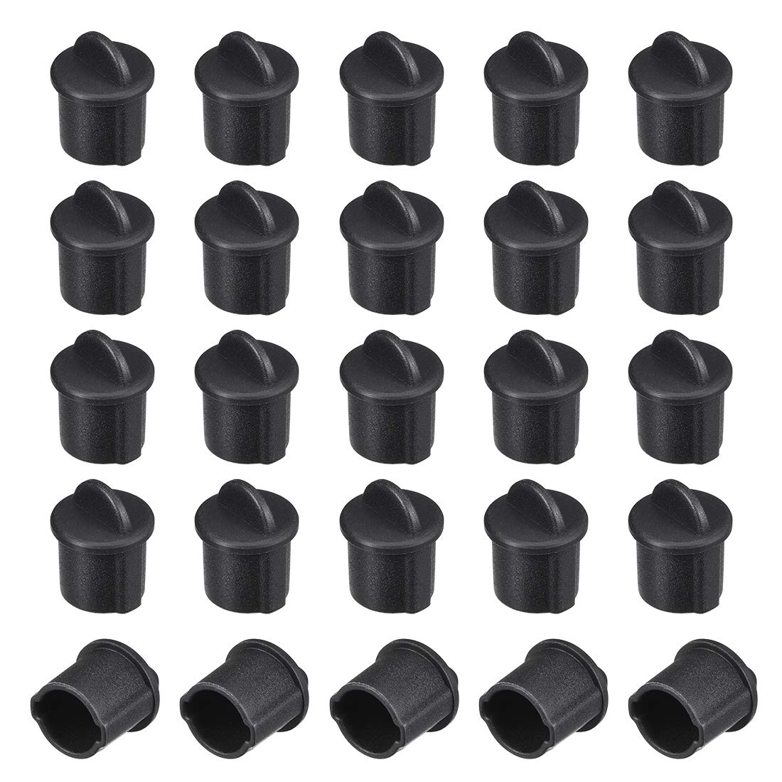 sourcing map Silicone BNC Anti-Dust Stopper Cap Cover for Female Port Black 20pcs