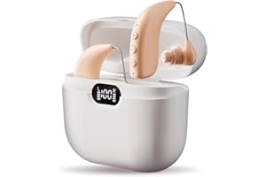 AFFLAT [Upgraded] Hearing Aids for Seniors,Rechargeable Hearing Amplifier with Noise Cancelling,Adjustable Volume Control,One Pair Hearing Assist Devices with Charging Box