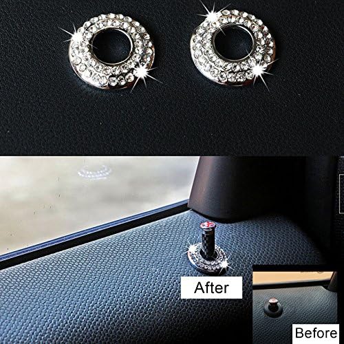 Bling Crystal Decor Lock Knob For Mini Cooper R55R56R57R58R59R60R61 interior
