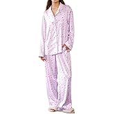 ONIONYOU Satin Pajama Set for Women 2 Piece Long Sleeve Button Up Silky PJ Sets Loungewear Soft Satin Sleepwear with Pocket