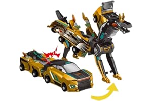 Collision Transforming Dinosaur Car Toy, Magnetic Dinosaur Transformer Car for Boys & Girls Party Favors Birthday Christmas (