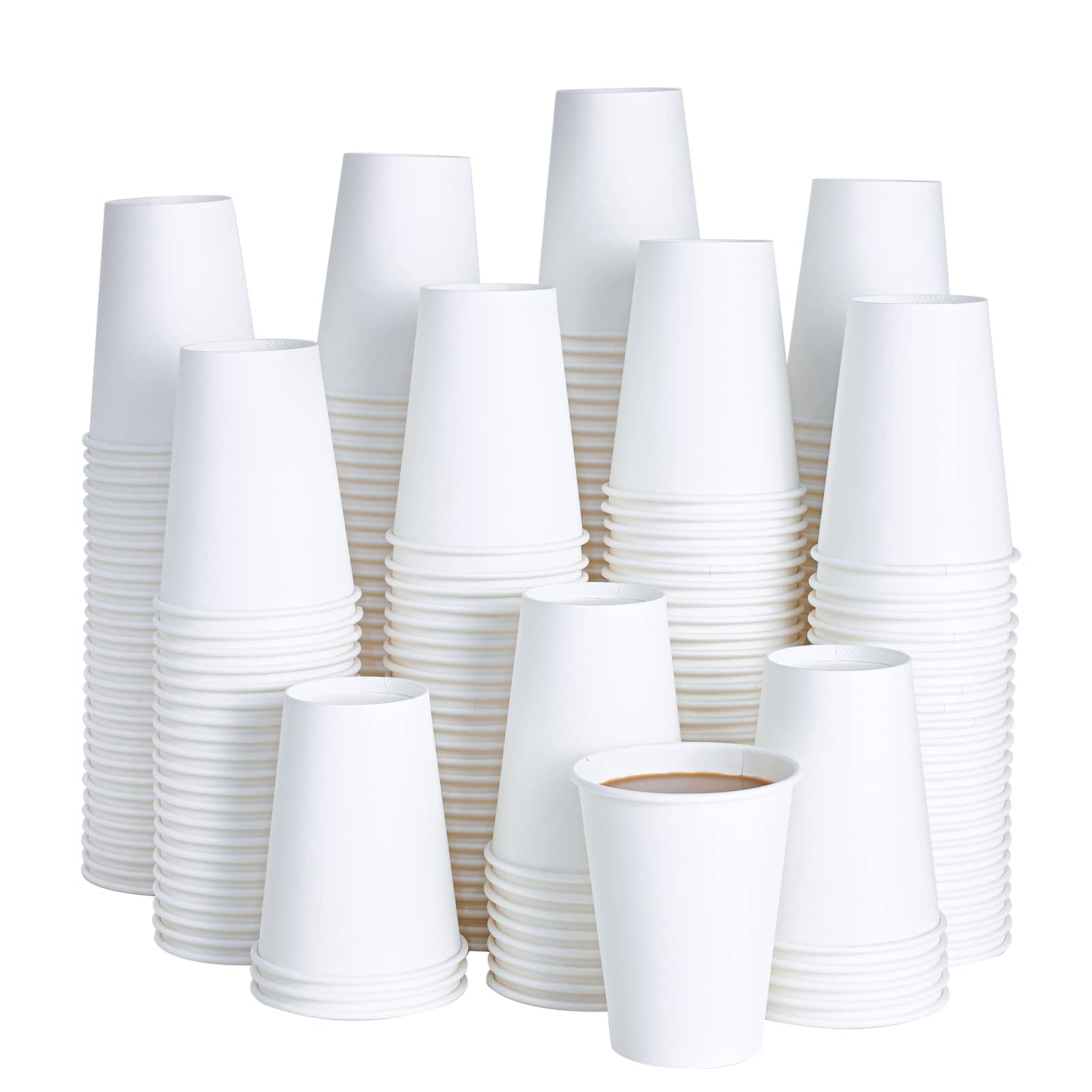 Photo 1 of LITOPAK 240 Pack 12 oz Disposable Paper Coffee Cup, White Paper Hot Coffee Cups, Suitable for Party, Picnic, Travel, and Events