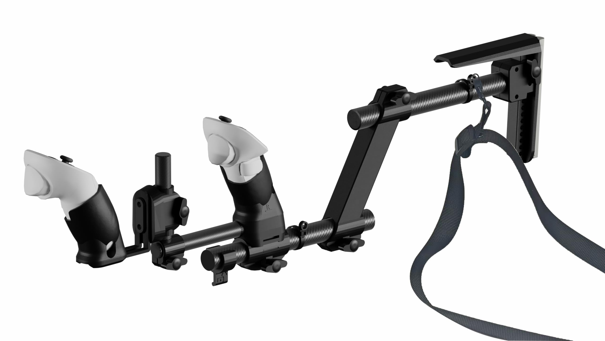Moginno G3 Pro VR Carbon Fiber Gun Stock Compatible with Meta/Oculus Quest 3S/Quest 3 Controller Accessories, Magnetic Gunstock Rifle Adapter with Shoulder Strap, Enhance FPS Games Reality Control Feel