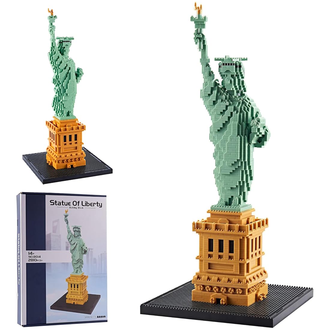 FULHOLPE Statue of Liberty Model Building Blocks Kit, 2810 Pieces New York Landmark Architecture Mirco Bricks Model Set, Nano Blocks Architecture Construction Toy Not Compatible with Major Brands