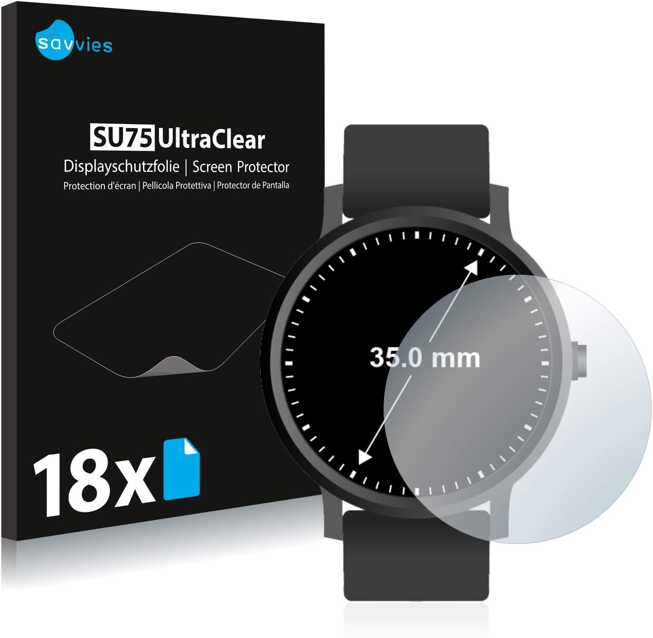 savvies Protector Pantalla Compatible con Relojes (Circular ...