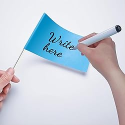Zozen 50Pack Blue Marking Flags, Writable/15x4x5